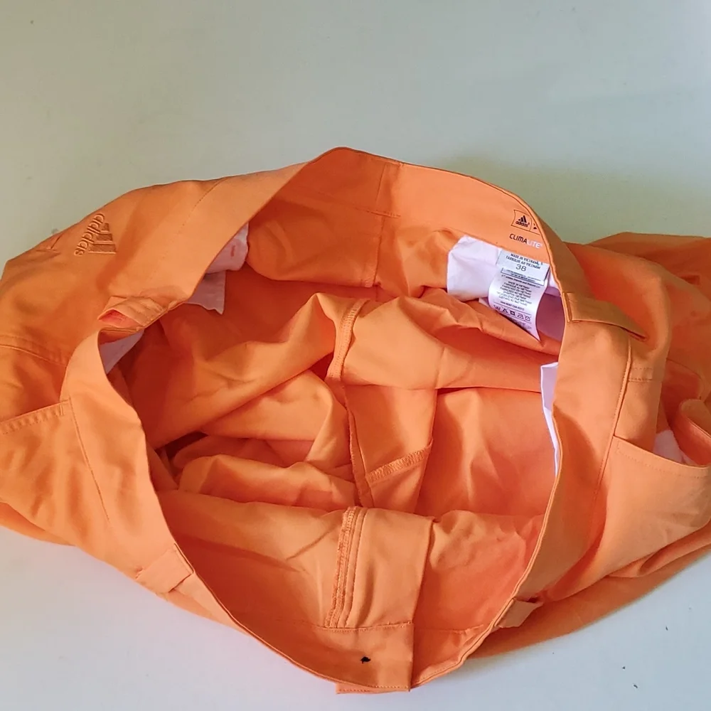 Adidas climalite men's 38 orange breathable activewear shorts